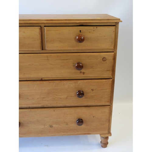 532 - Victorian Pine Two over Three Chest of Drawers