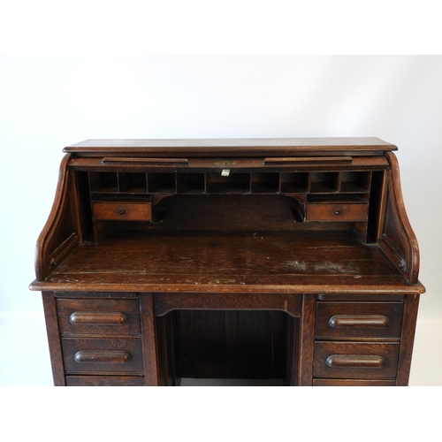 505 - Oak Roll Top Desk