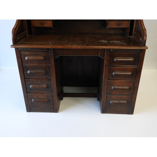 505 - Oak Roll Top Desk