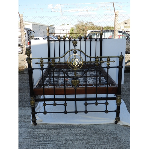 463 - Victorian Brass and Iron Bed