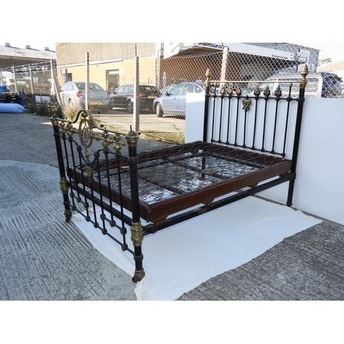 463 - Victorian Brass and Iron Bed