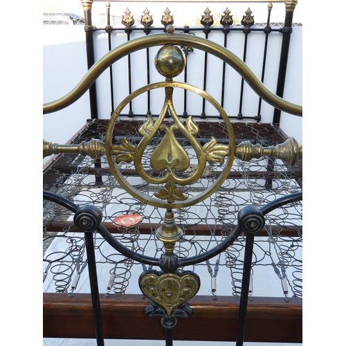 463 - Victorian Brass and Iron Bed