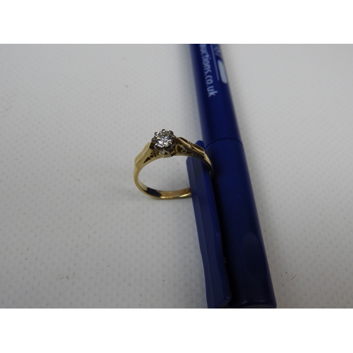 309 - Unmarked Yellow Gold Diamond Solitaire Ring