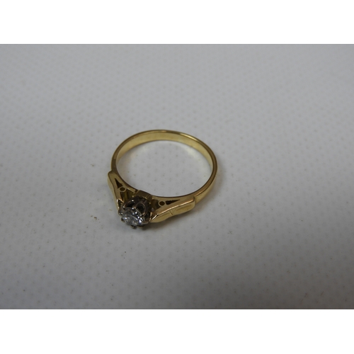 309 - Unmarked Yellow Gold Diamond Solitaire Ring