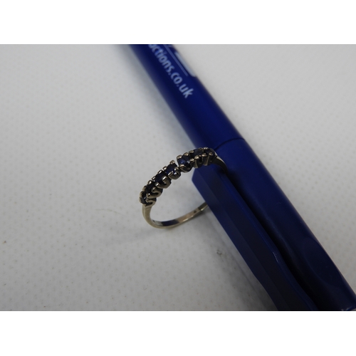 306 - 14ct Gold Sapphire Half Eternity Ring - Shank has Been Repaired