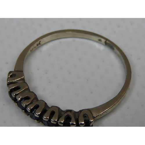 306 - 14ct Gold Sapphire Half Eternity Ring - Shank has Been Repaired