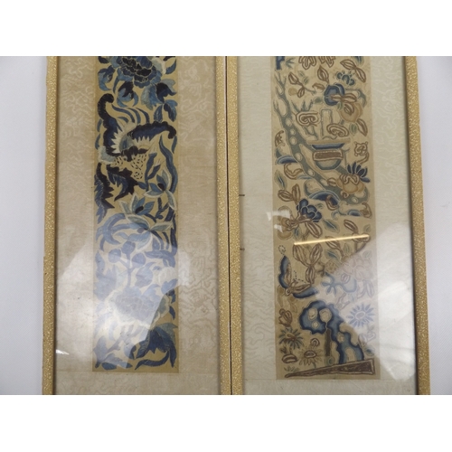 164 - Pair of Framed Oriental Silk Embroideries