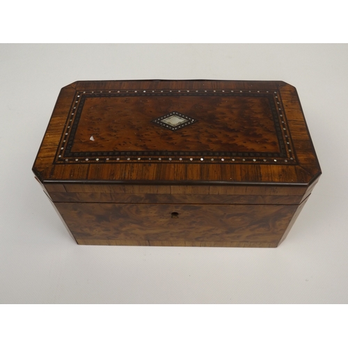 586 - Mother of Pearl Inlaid Walnut Tea Caddy