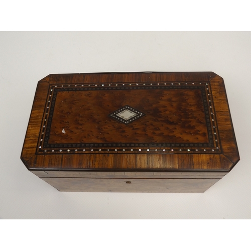 586 - Mother of Pearl Inlaid Walnut Tea Caddy