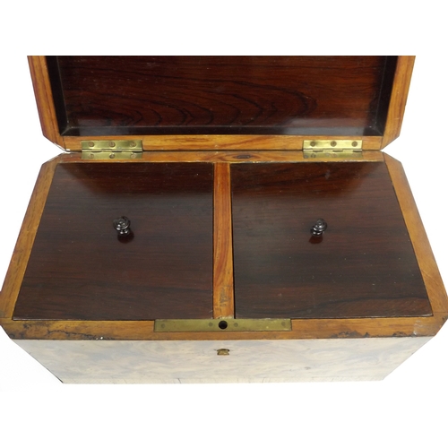 586 - Mother of Pearl Inlaid Walnut Tea Caddy