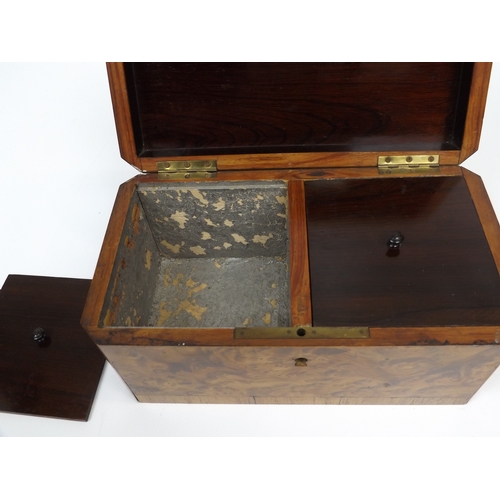 586 - Mother of Pearl Inlaid Walnut Tea Caddy