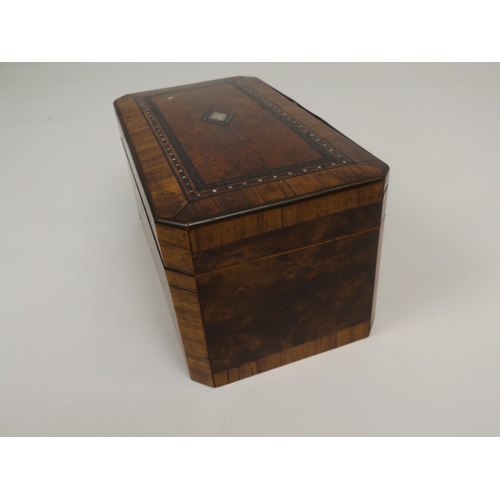 586 - Mother of Pearl Inlaid Walnut Tea Caddy