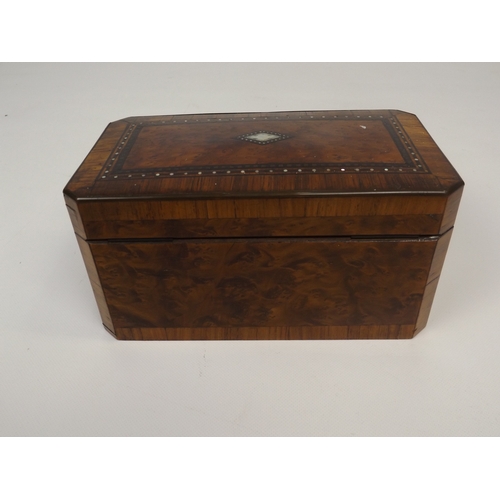 586 - Mother of Pearl Inlaid Walnut Tea Caddy