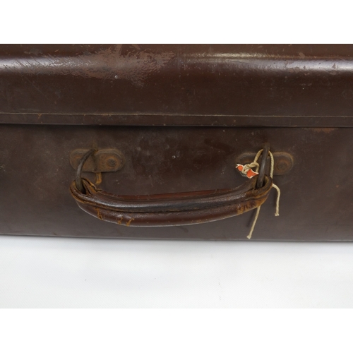 607 - Vintage Leather Suitcase