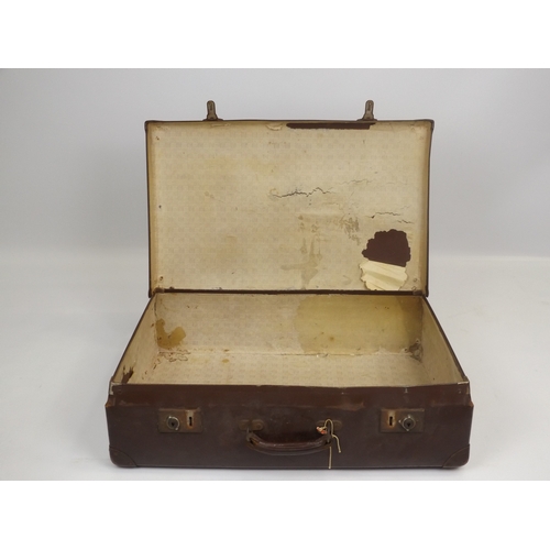 607 - Vintage Leather Suitcase