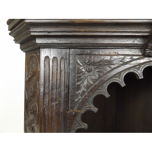 277 - Carved Oak Corner Shelves