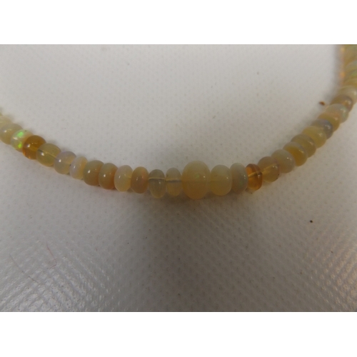 418 - 3x Strings of Rough Cut Opal Necklaces