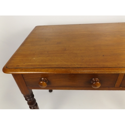 458 - Victorian Mahogany Two Drawer Side Table