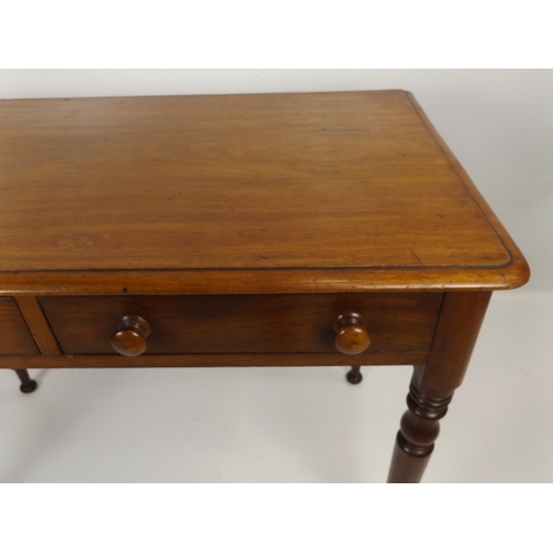 458 - Victorian Mahogany Two Drawer Side Table