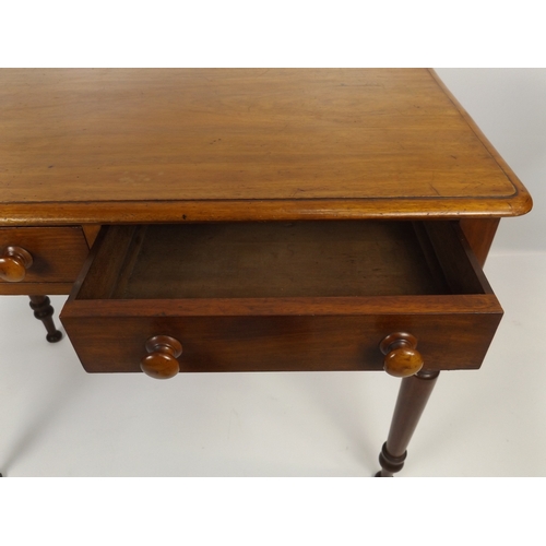 458 - Victorian Mahogany Two Drawer Side Table