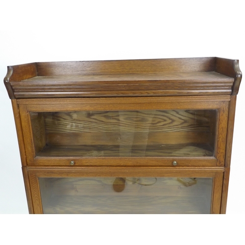 257 - Oak Three Section Barristers Bookcase