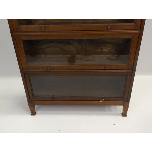 257 - Oak Three Section Barristers Bookcase