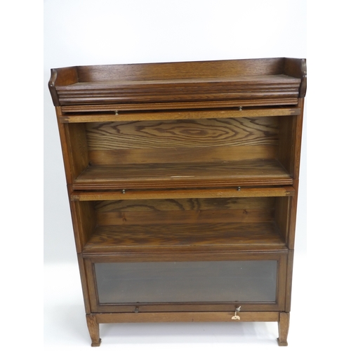 257 - Oak Three Section Barristers Bookcase