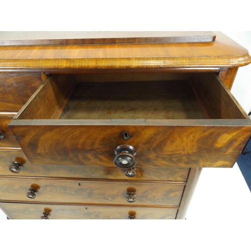 238 - Victorian Mahogany Two over Four Chest of Drawers with Turned Mother of Pearl Inlaid Handles