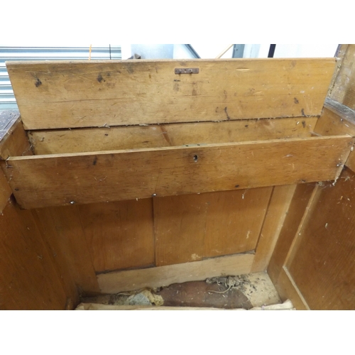 240 - Victorian Pine Coffer - Damage to Foot