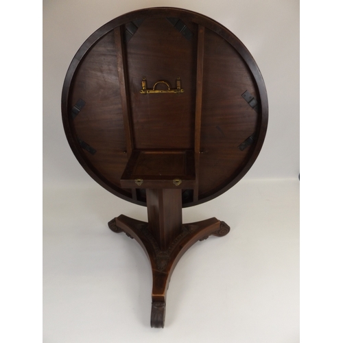 524 - WITHDRAWN - Victorian Circular Tilt Top Table Mahogany Breakfast with Carved Feet and Extensions