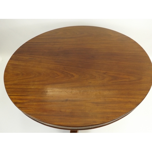 524 - WITHDRAWN - Victorian Circular Tilt Top Table Mahogany Breakfast with Carved Feet and Extensions