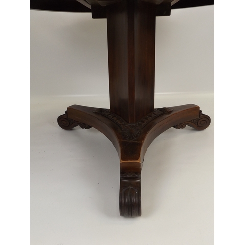 524 - WITHDRAWN - Victorian Circular Tilt Top Table Mahogany Breakfast with Carved Feet and Extensions