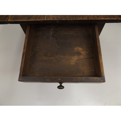 527 - 19th Century Oak Drop Flap Table with Drawer