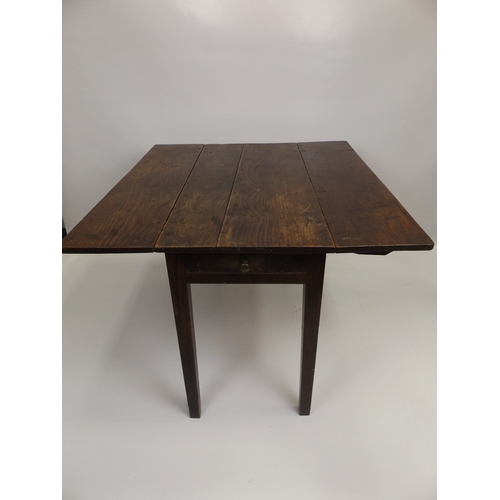 527 - 19th Century Oak Drop Flap Table with Drawer