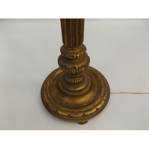 606 - Gilt Standard Lamp with Shade