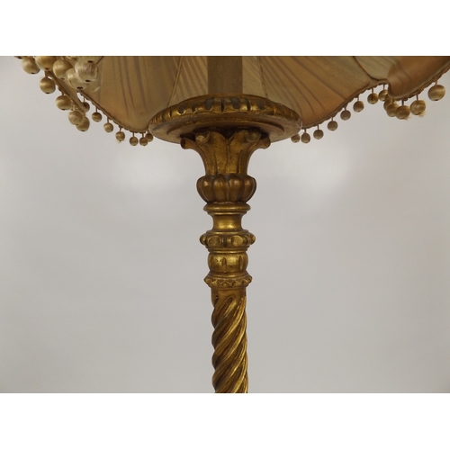 606 - Gilt Standard Lamp with Shade