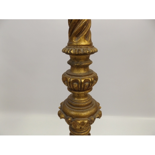 606 - Gilt Standard Lamp with Shade