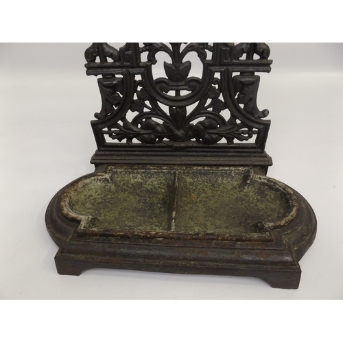 455 - Victorian Cast Iron Umbrella Stand with Drip Tray