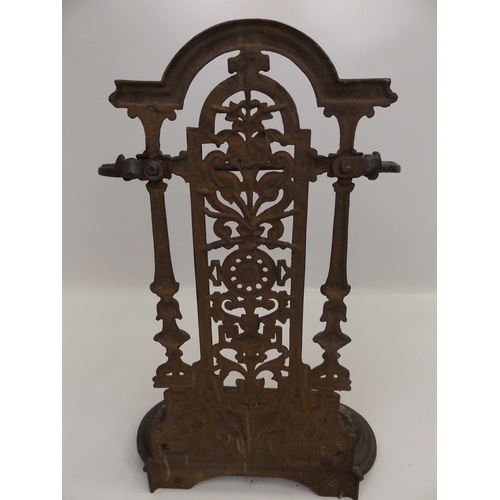 455 - Victorian Cast Iron Umbrella Stand with Drip Tray