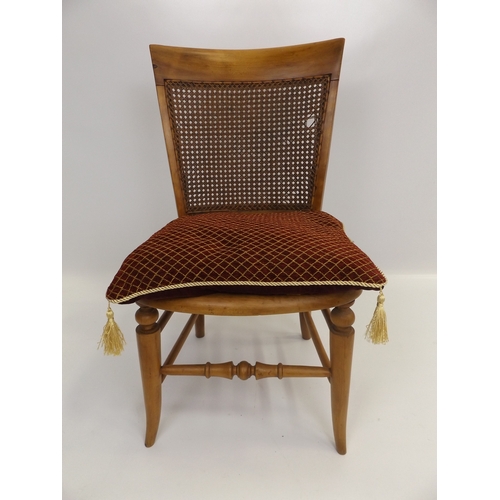 628 - Cane Beech Chair with Cushion