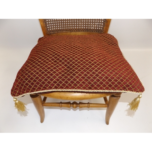 628 - Cane Beech Chair with Cushion