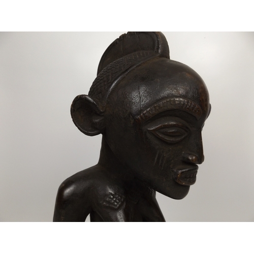 564 - 2x Carved African Figures - Largest 24