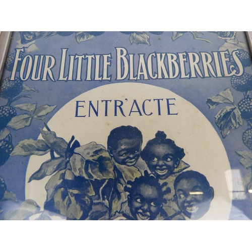 633 - Framed Sheet Music 'Four Little Blackberries' by Lawrence B. O'Conner