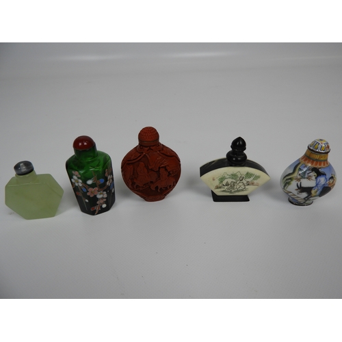 139 - Quantity of Oriental Scent and Snuff Bottles - To include Bone Jade and Enamel on Copper