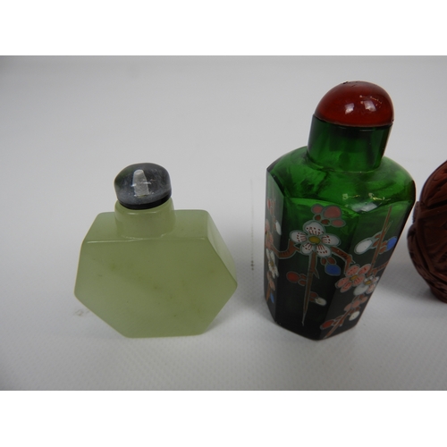 139 - Quantity of Oriental Scent and Snuff Bottles - To include Bone Jade and Enamel on Copper