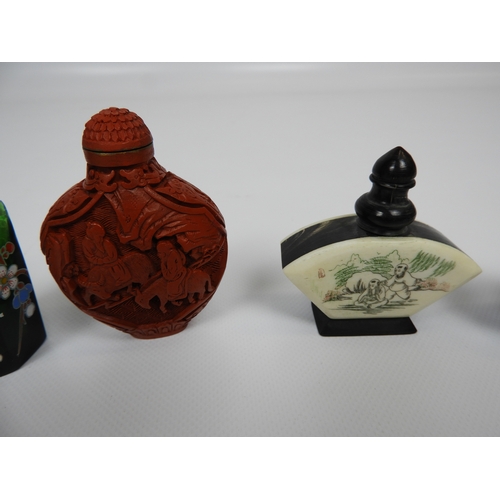 139 - Quantity of Oriental Scent and Snuff Bottles - To include Bone Jade and Enamel on Copper