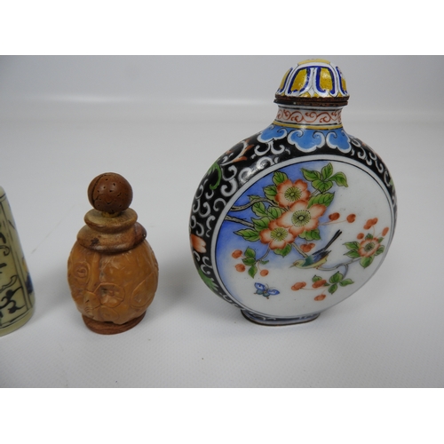 139 - Quantity of Oriental Scent and Snuff Bottles - To include Bone Jade and Enamel on Copper