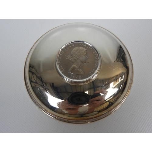 204 - London Silver Dish Set with Churchill Commemorative Coin