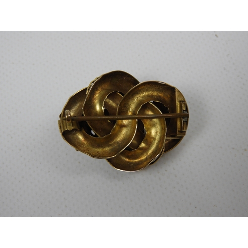 62 - Unmarked Yellow Gold and Paste Brooch