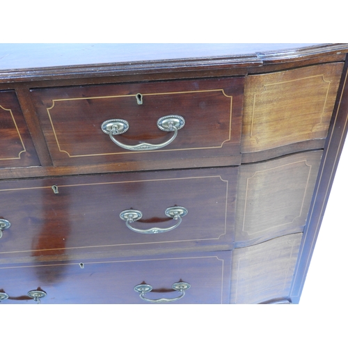 665 - Edwardian Inlaid Two over Two Chest of Drawers with Brass Drop Handles